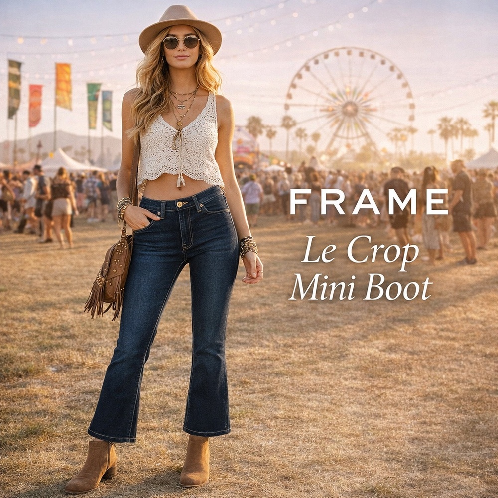 FRAME women 28 Le Crop Mini Boot Dark Wash Cropped Bootcut Jeans casual stretch
